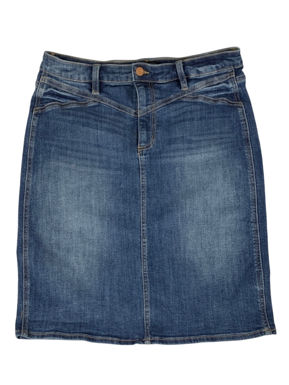 Buffalo David Bitton Dark Blue Denim High Rise Stretch Pencil Skirt Womenโs 30